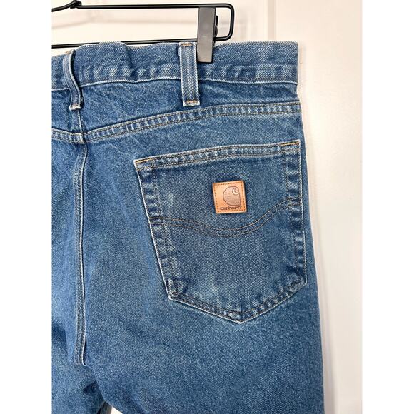 Carhartt Men's Denim Relaxed fit Straight Leg Jeans‎ Light Wash Blue Size 36x34 - Picture 6 of 11